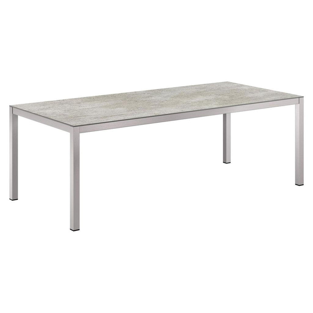 Hagebord 220x100 cm rustfritt stål/Dekton - OUTLIV forfra