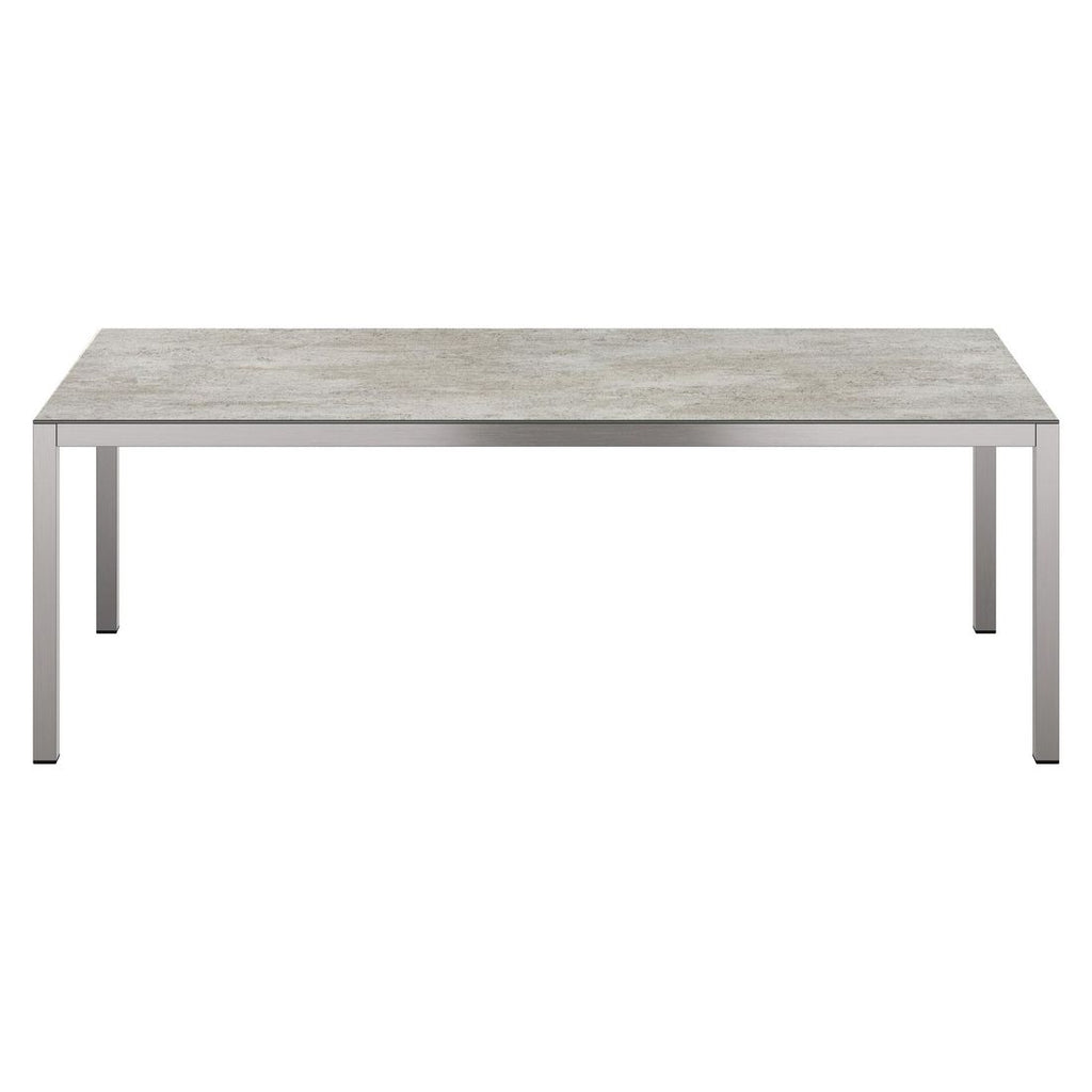 Montert Hagebord 220x100 cm rustfritt stål/Dekton - OUTLIV på terrasse