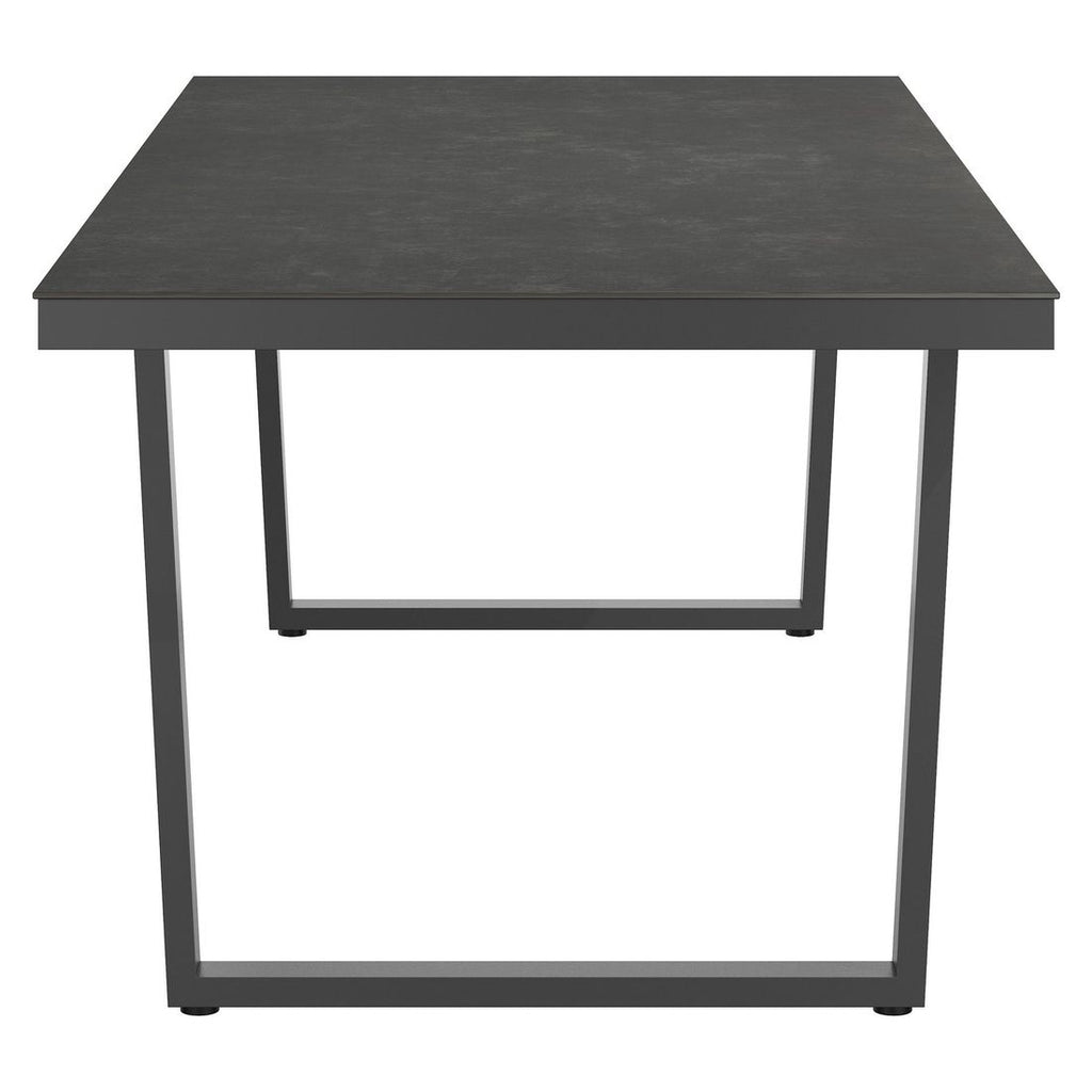 Montert Hagebord 220x100 cm rustfritt stål/glasskeramikk i hage