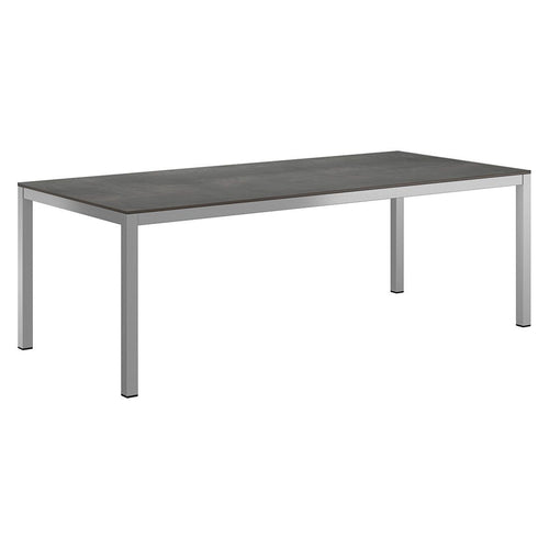 Hagebord 220x100 cm rustfritt stål/HPL - OUTLIV forfra
