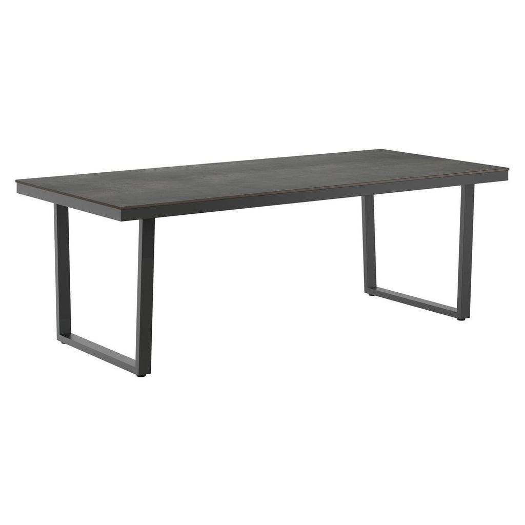 Hagebord 220x100 cm rustfritt stål/HPL - OUTLIV forfra