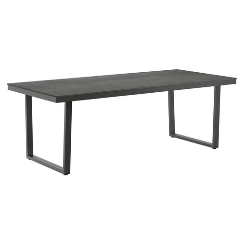 Hagebord 220x100 cm rustfritt stål/HPL - OUTLIV forfra