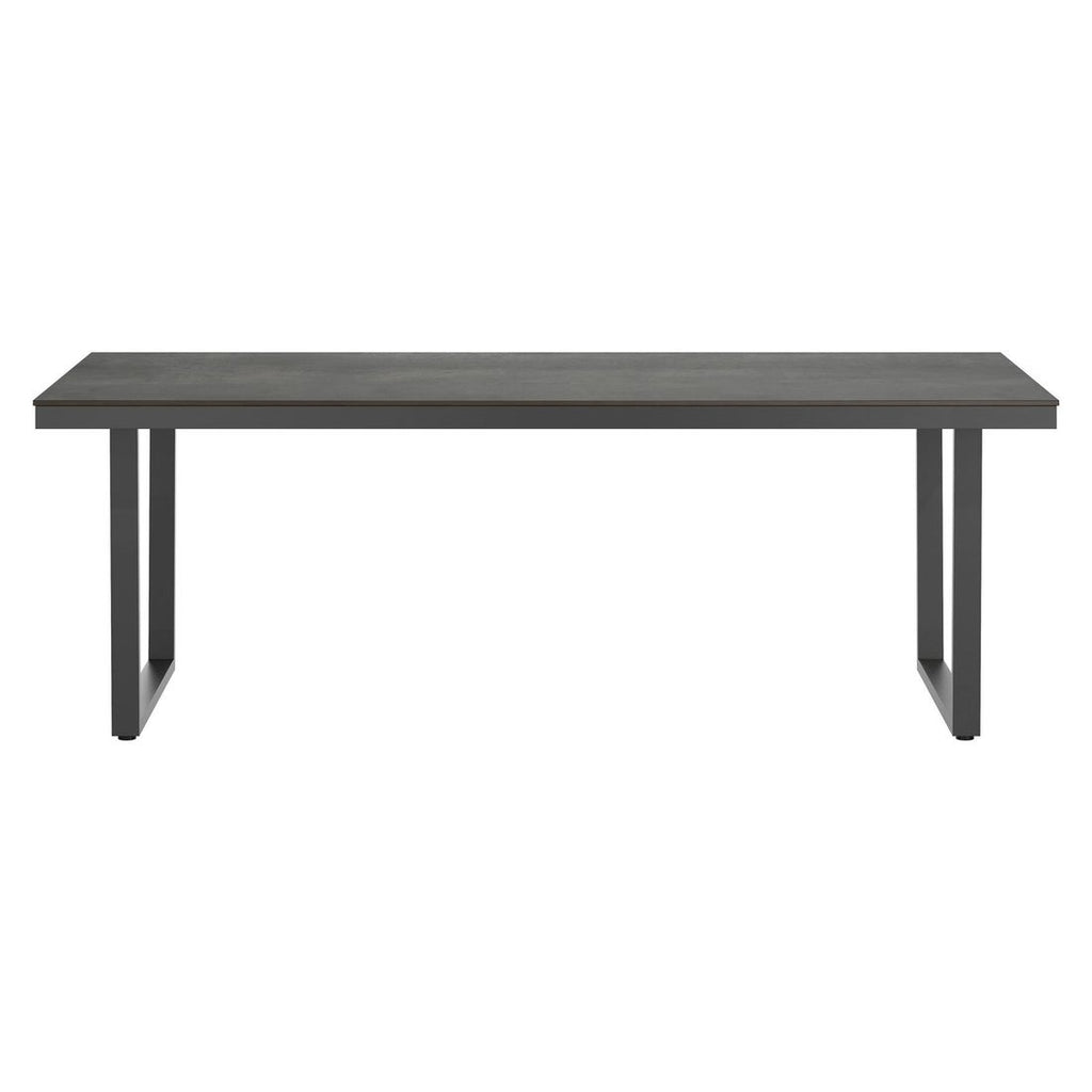 Hagebord 220x100 cm rustfritt stål/HPL - OUTLIV detalj av bordplate