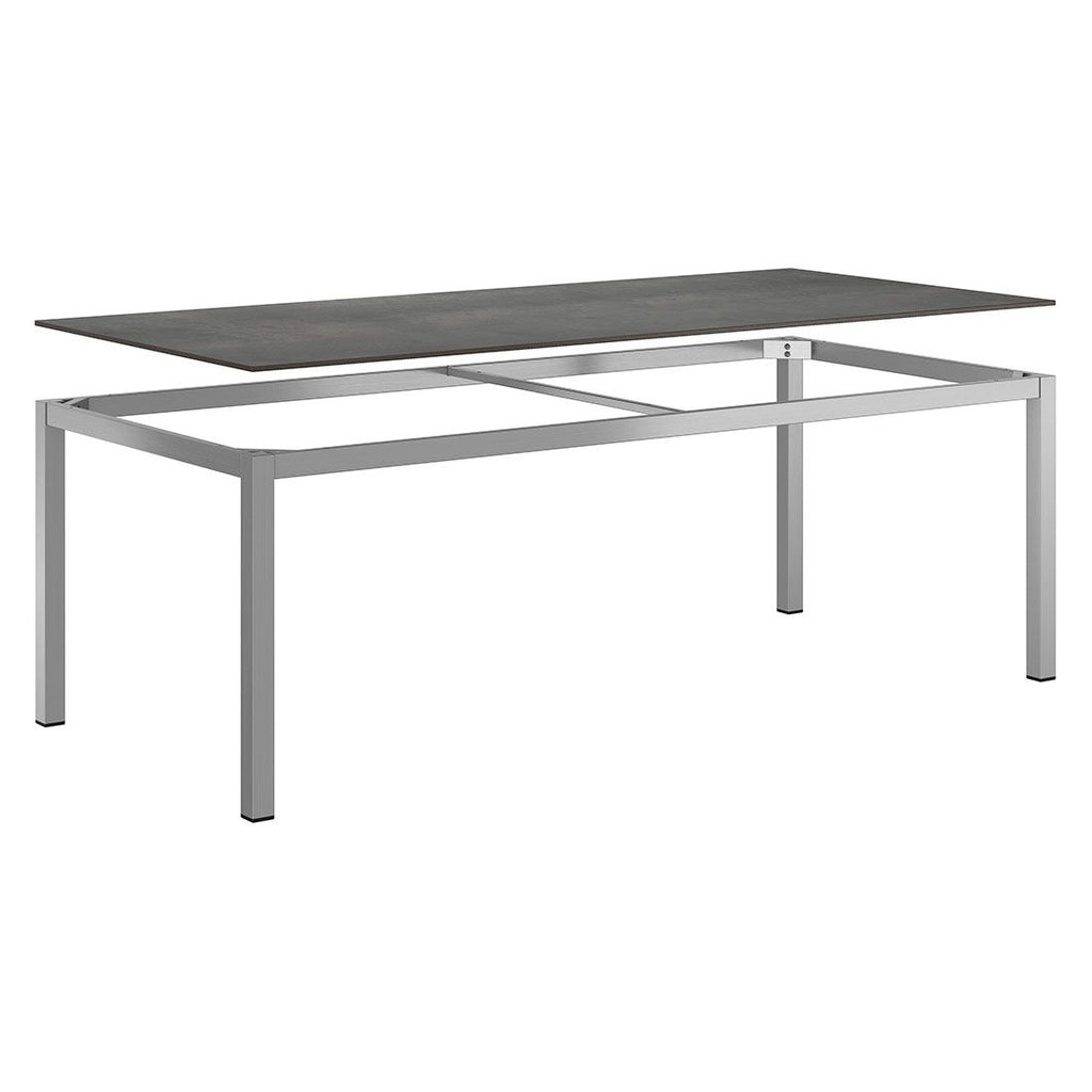 Hagebord 220x100 cm rustfritt stål/HPL - OUTLIV montert i hage