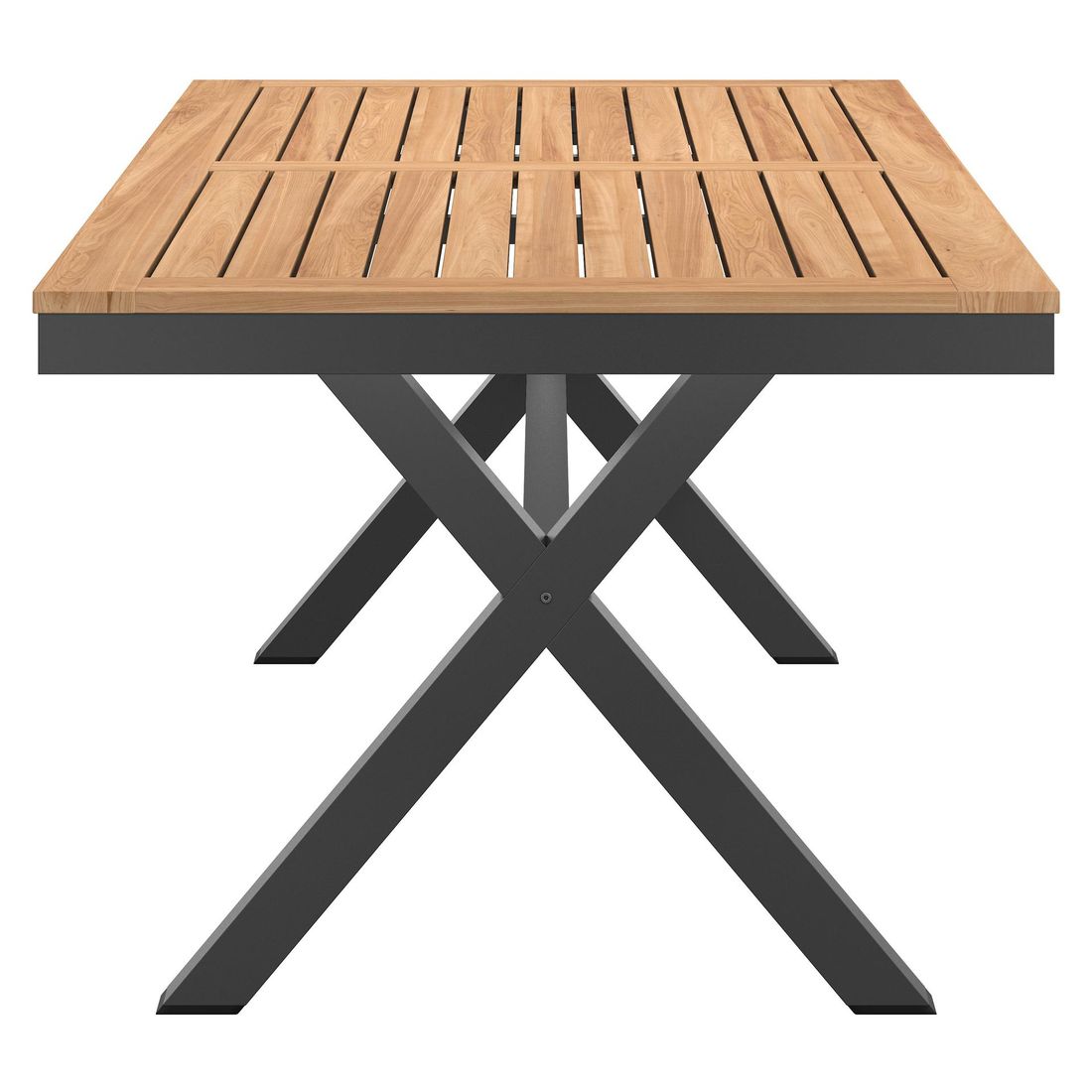 Nærbilde av aluminiumsben på Hagebord 220x100cm aluminium og teak antrasitt/natur - OUTLIV
