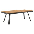 Hagebord 220x100cm aluminium og teak antrasitt - OUTLIV forfra