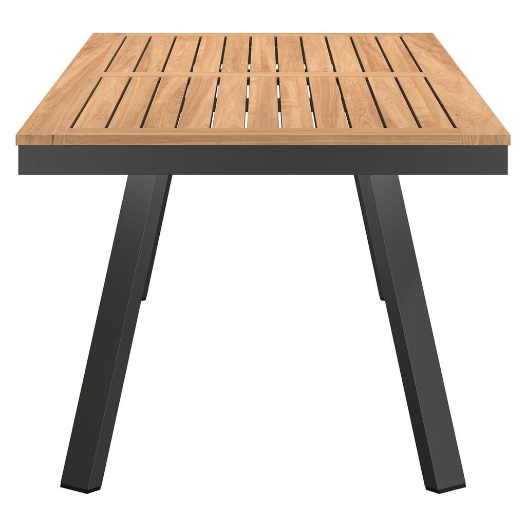 Nærbilde av aluminiumrammen på Hagebord 220x100cm aluminium og teak antrasitt - OUTLIV