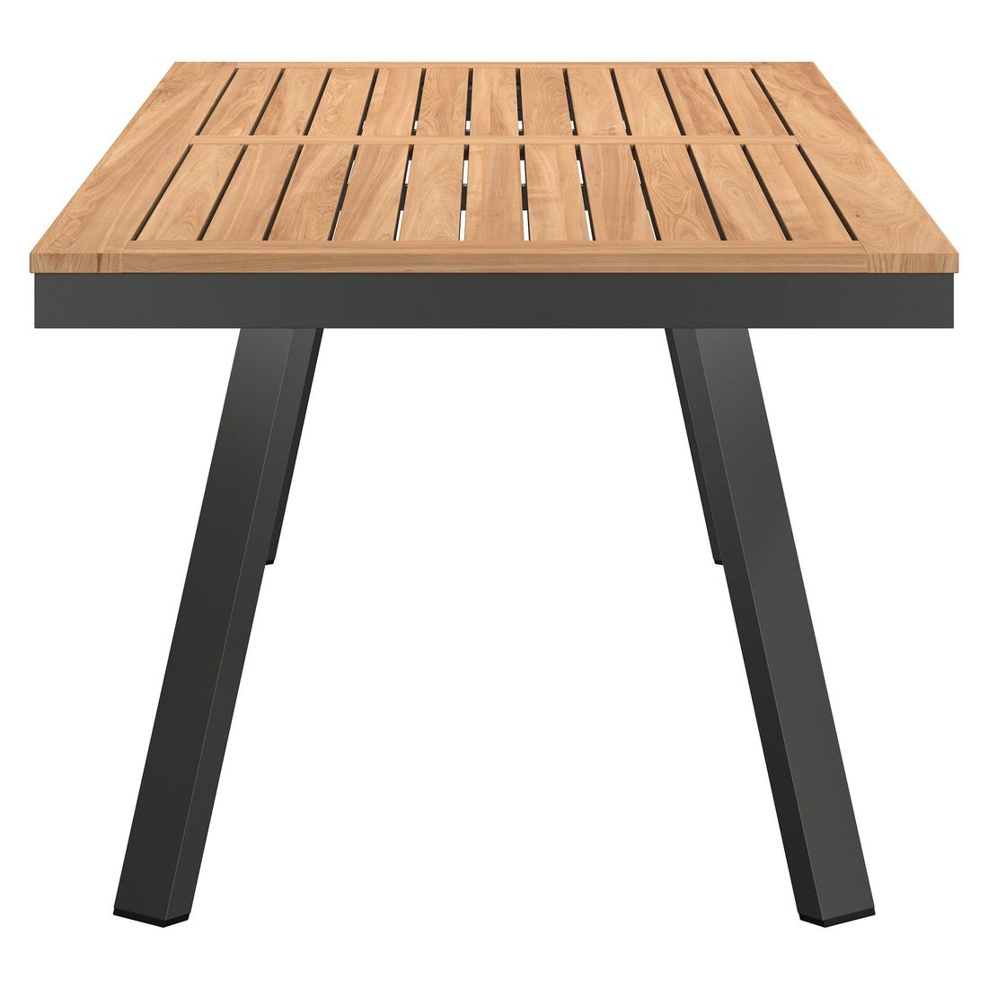 Nærbilde av aluminiumrammen på Hagebord 220x100cm aluminium og teak antrasitt - OUTLIV