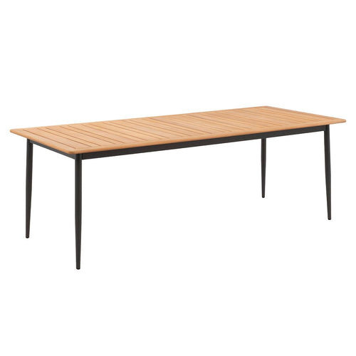 Hagebord 7001 aluminium/teak 220x95 cm forfra
