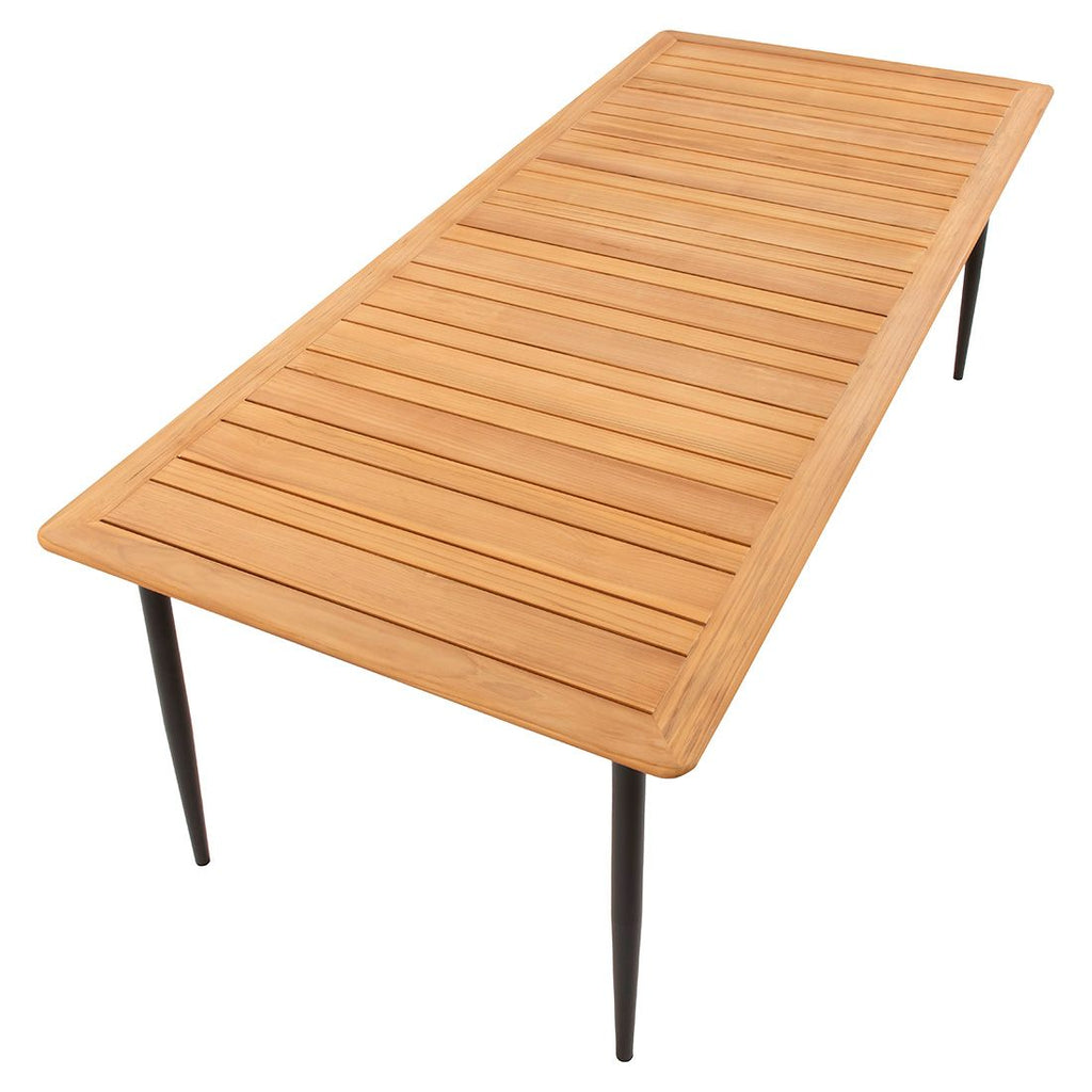 Nærbilde av aluminiumramme på Hagebord 7001 aluminium/teak 220x95 cm