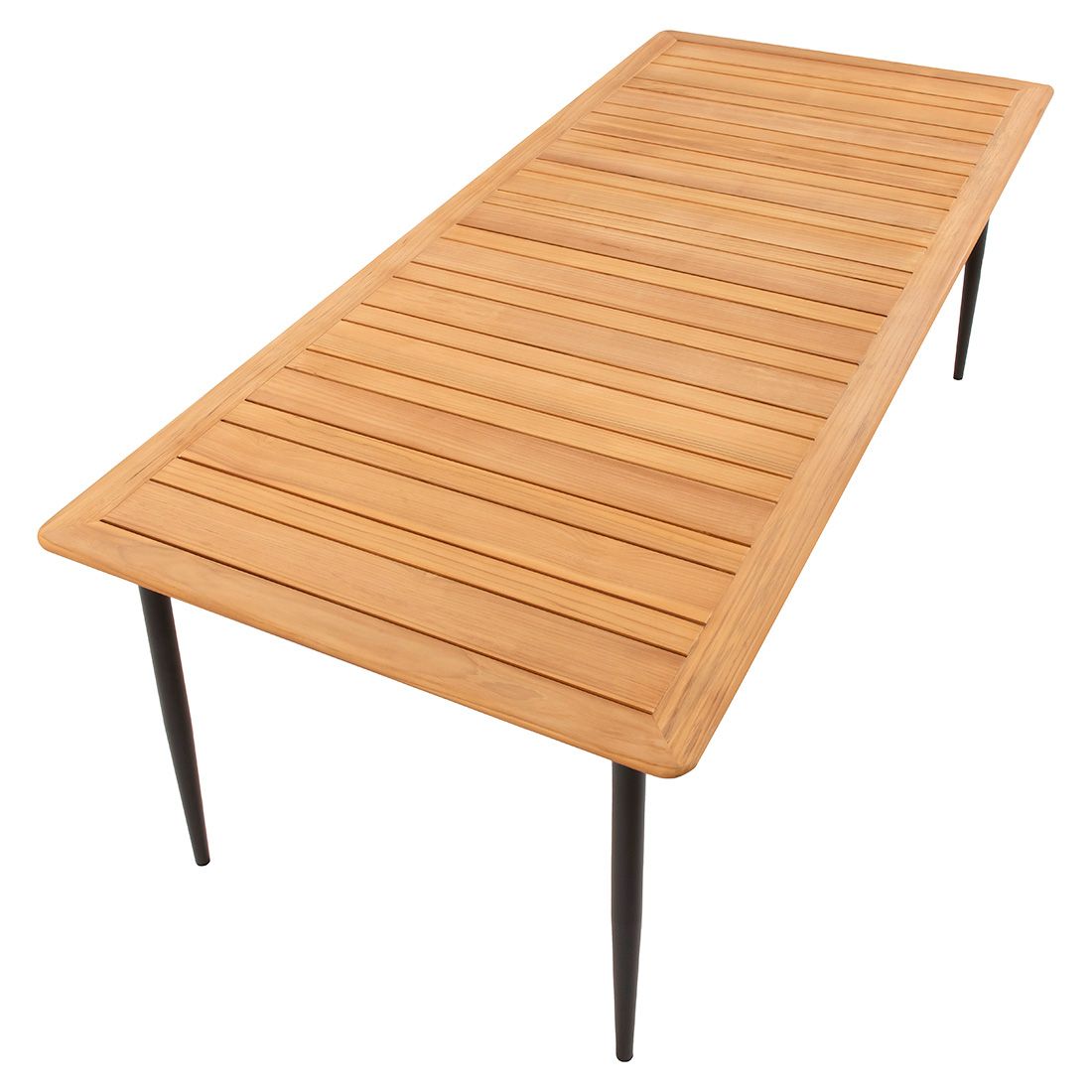 Nærbilde av aluminiumramme på Hagebord 7001 aluminium/teak 220x95 cm