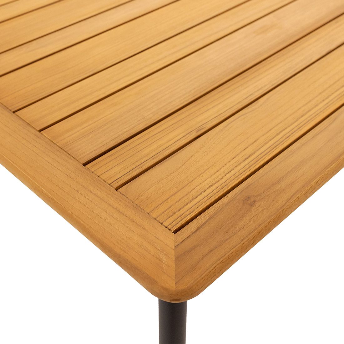Montert Hagebord 7001 aluminium/teak 260x95 cm på terrasse