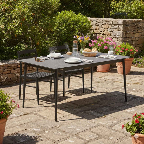 Hagebord 7003 aluminium HPL 220x95 cm antrasitt bakside