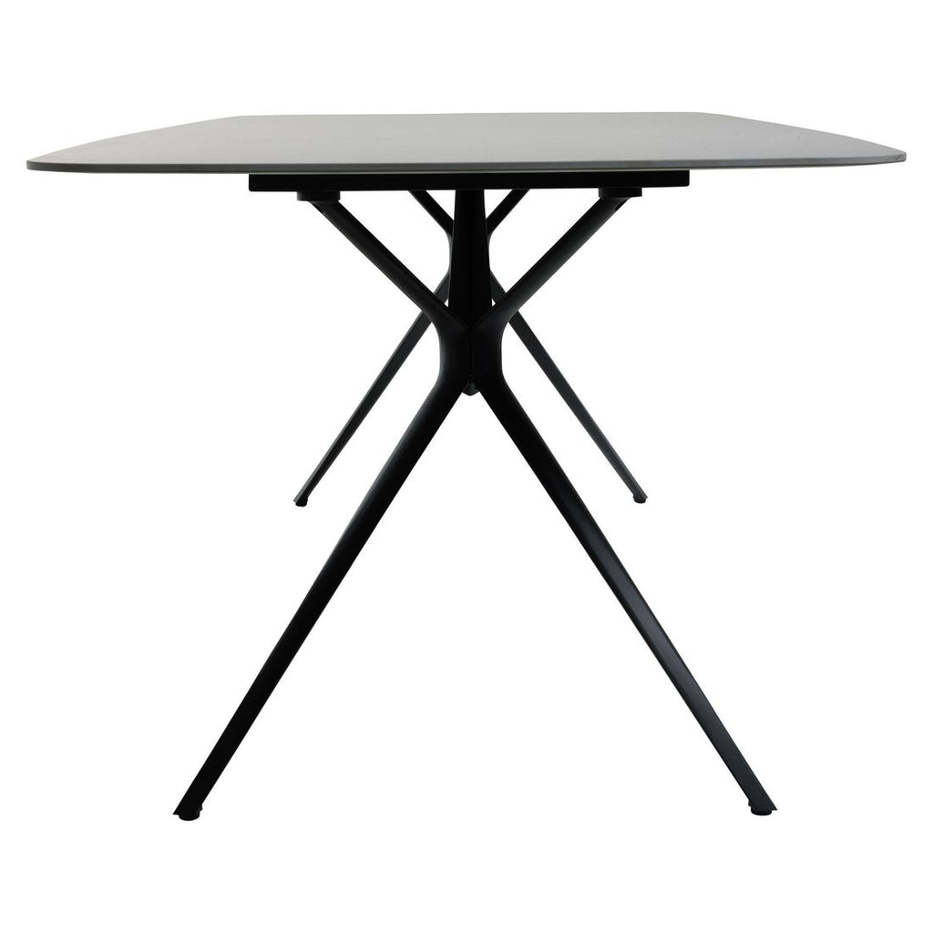 Hagebord 7012 220x100 cm aluminium/sinterstein antrasitt sideprofil