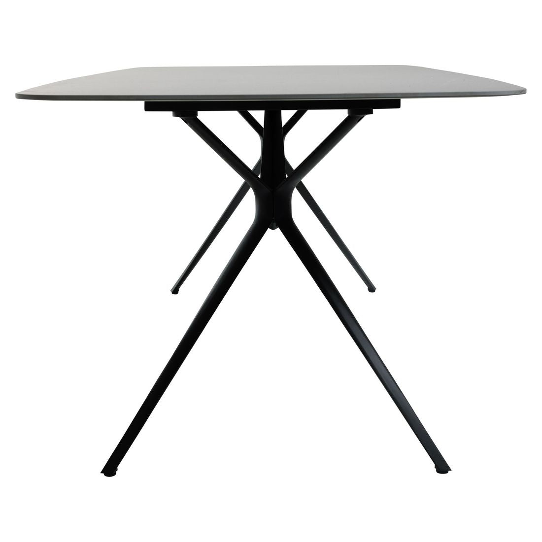 Hagebord 7012 220x100 cm aluminium/sinterstein antrasitt sideprofil