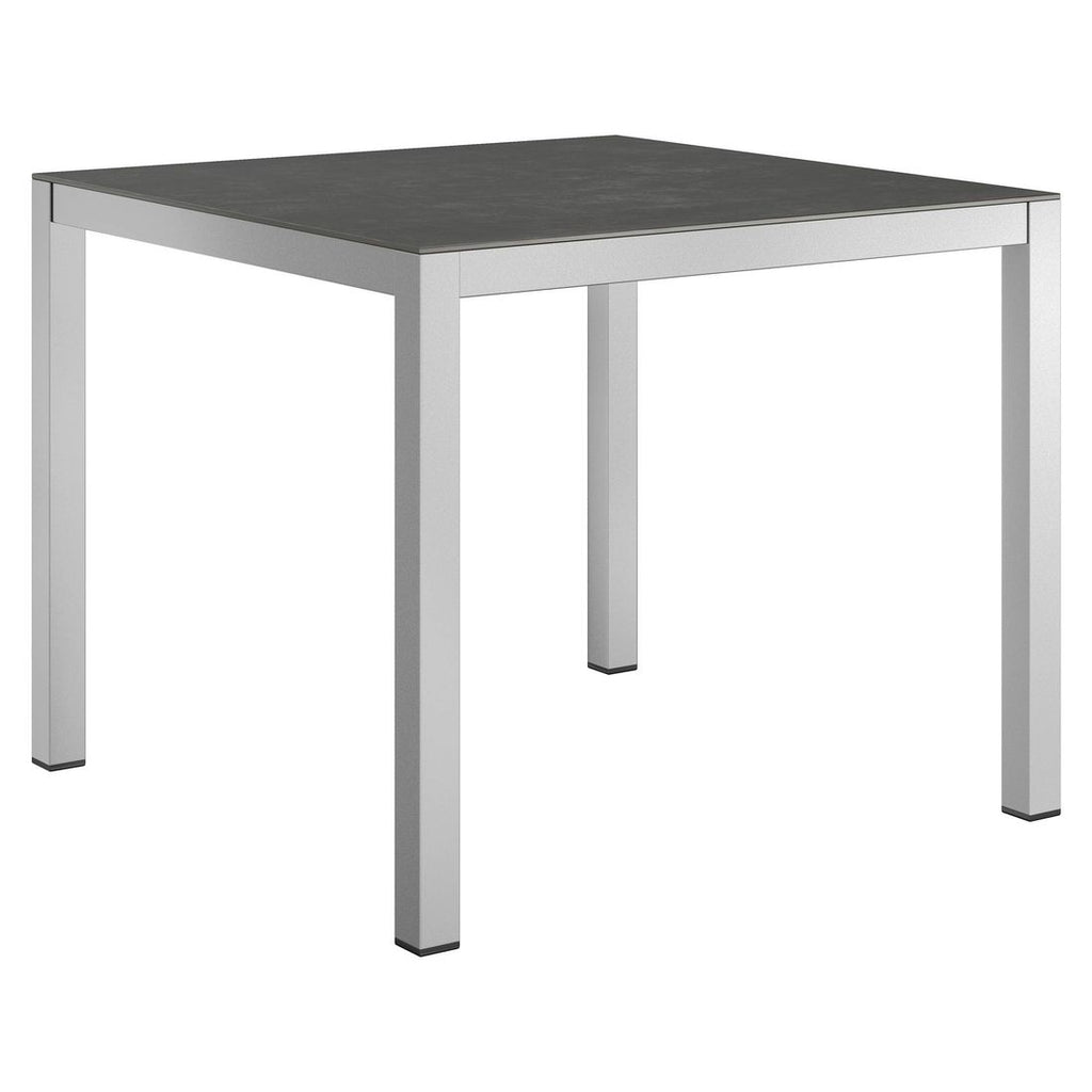 Hagebord 90x90 cm aluminium/glasskeramikk - OUTLIV forfra