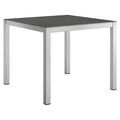 Hagebord 90x90 cm aluminium/glasskeramikk - OUTLIV forfra