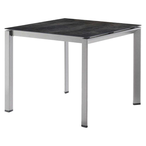 Hagebord 90x90 cm aluminium/HPL grafitt antrasitt - Sieger sett forfra