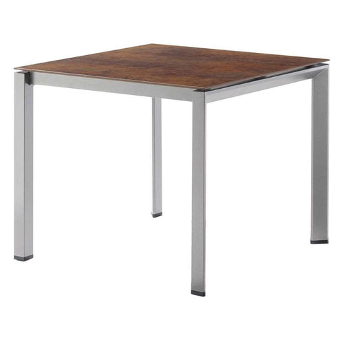 Hagebord 90x90 cm aluminium/HPL grafitt bronse - Sieger sett forfra