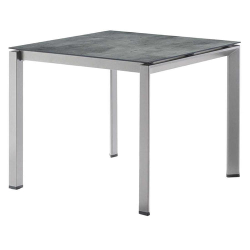 Hagebord 90x90 cm aluminium/HPL grafitt sement - Sieger forfra