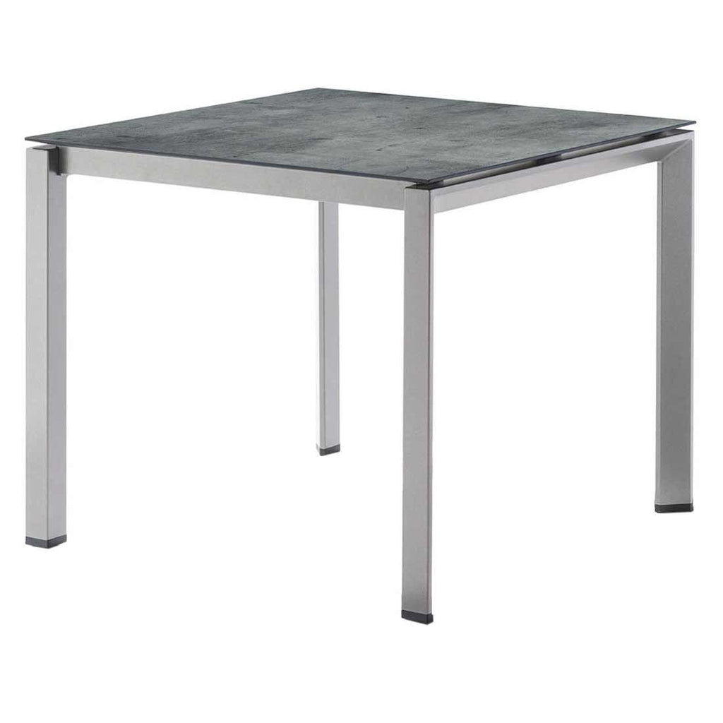 Hagebord 90x90 cm aluminium/HPL grafitt sement - Sieger forfra
