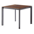 Hagebord 90x90 cm aluminium HPL jerngrå bronse Sieger sett forfra