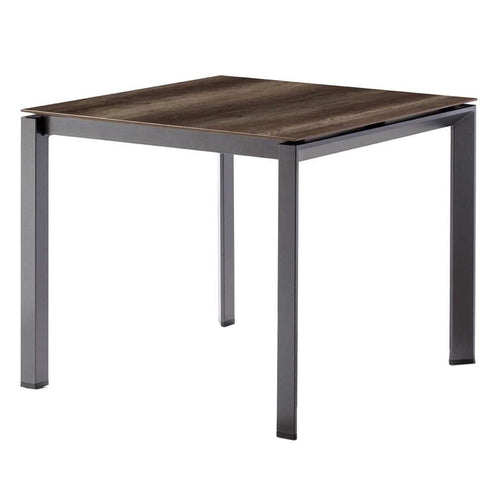Hagebord 90x90 cm aluminium/HPL jerngrå fra Sieger sett forfra