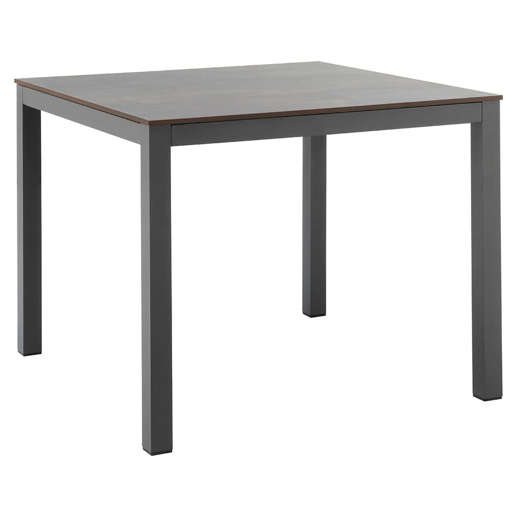 Hagebord 90x90 cm aluminium og HPL antrasitt fra forfra