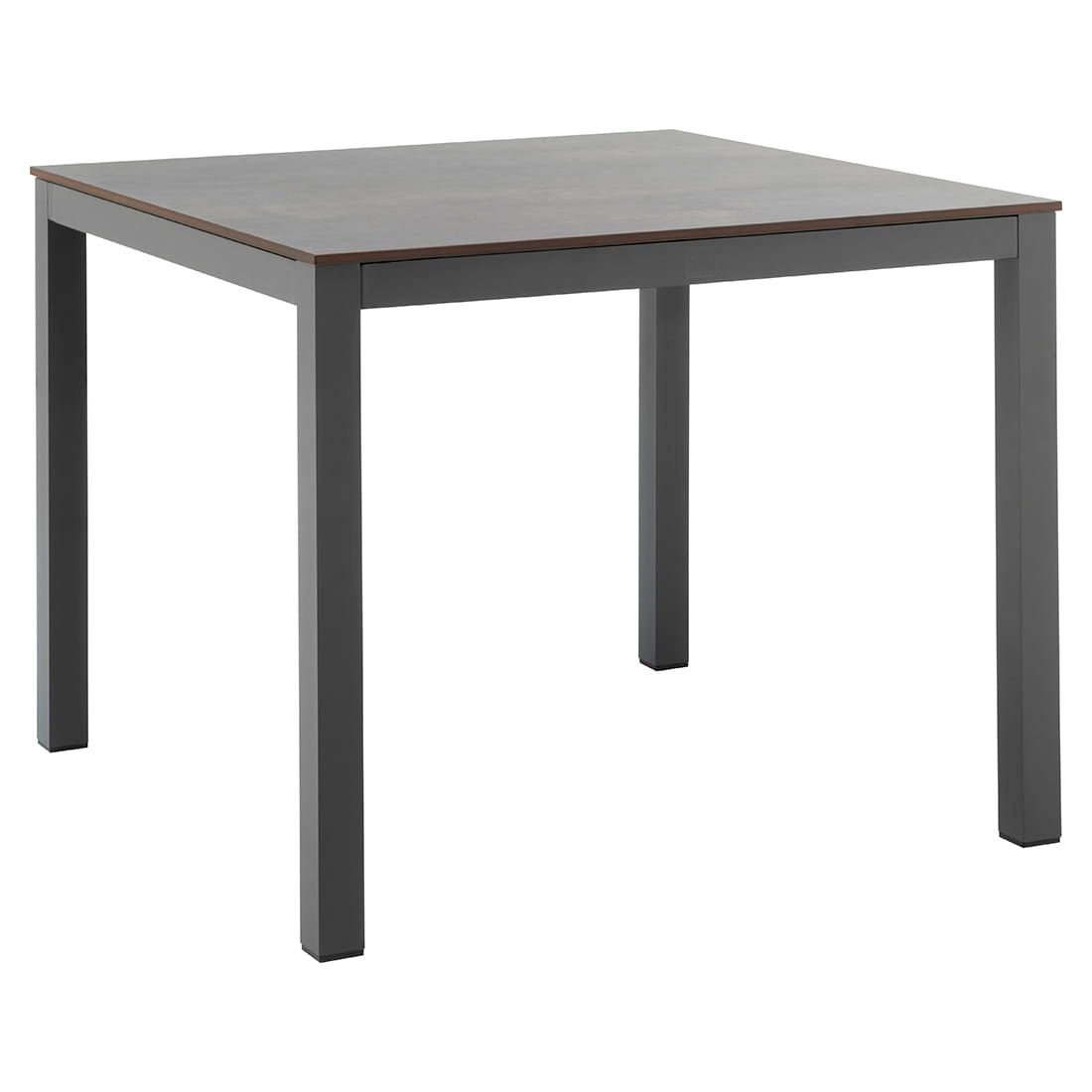 Hagebord 90x90 cm aluminium og HPL antrasitt fra forfra