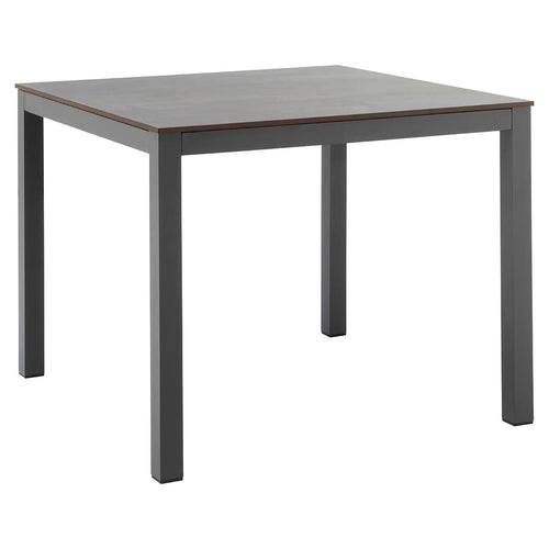 Hagebord 90x90 cm aluminium og HPL antrasitt fra forfra