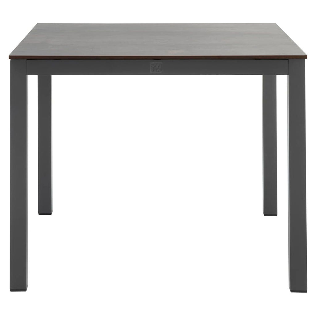 Hagebord 90x90 cm aluminium og HPL antrasitt bakside og ben