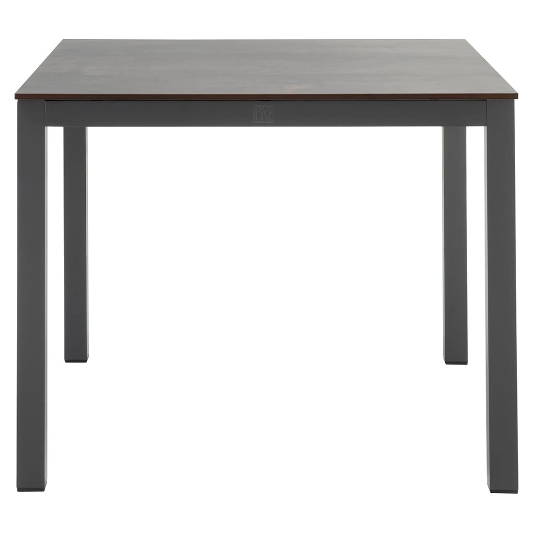 Hagebord 90x90 cm aluminium og HPL antrasitt bakside og ben