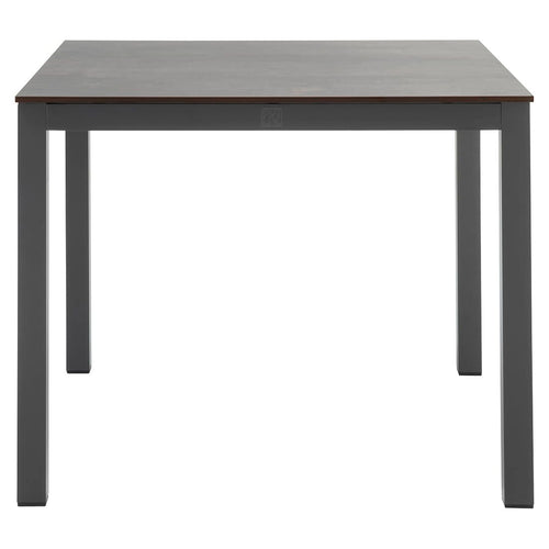 Hagebord 90x90 cm aluminium og HPL antrasitt bakside og ben