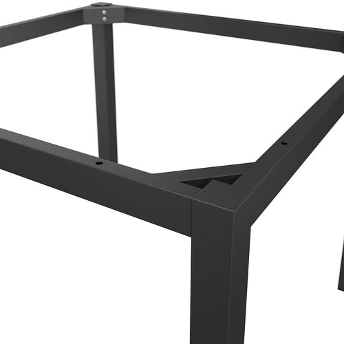 Hagebord 90x90 cm aluminium/teak antrasitt bakside