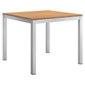 Hagebord 90x90 cm aluminium/teak - OUTLIV forfra
