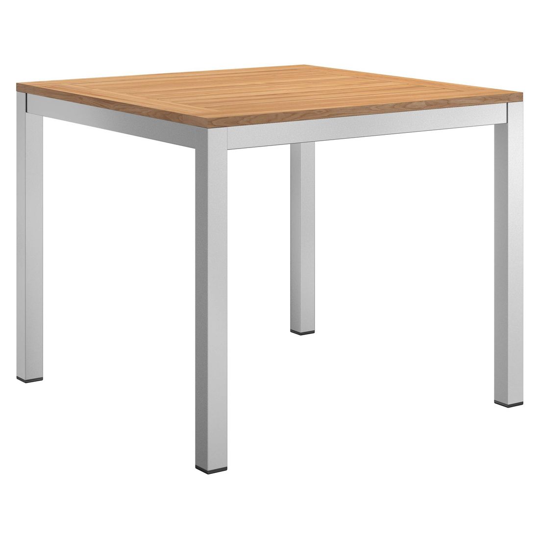 Hagebord 90x90 cm aluminium/teak - OUTLIV forfra