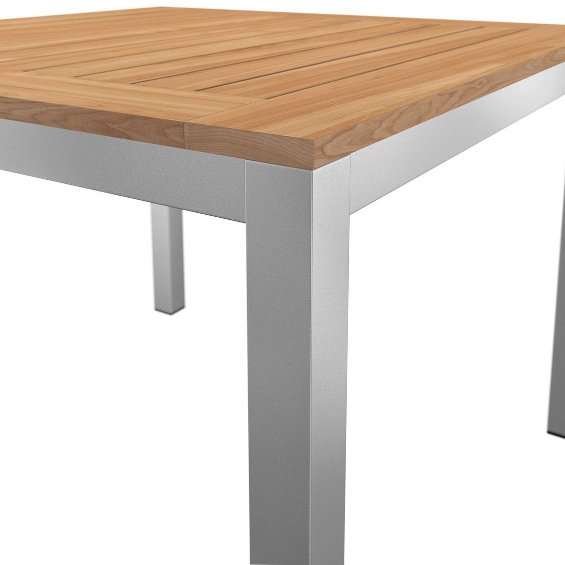 Nærbilde av aluminiumsramme på Hagebord 90x90 cm aluminium/teak - OUTLIV
