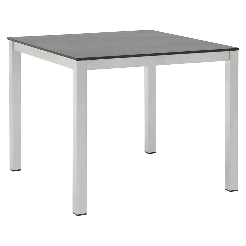 Hagebord 90x90 cm rustfritt stål/HPL sett forfra