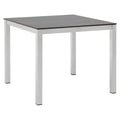 Hagebord 90x90 cm rustfritt stål/HPL sett forfra