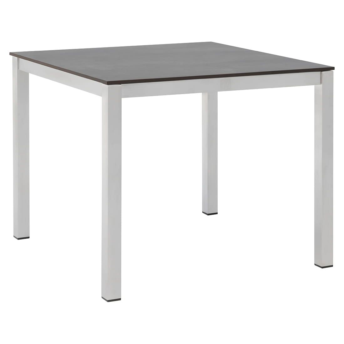 Hagebord 90x90 cm rustfritt stål/HPL sett forfra