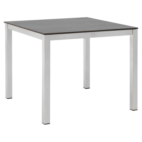 Hagebord 90x90 cm rustfritt stål/HPL sett forfra