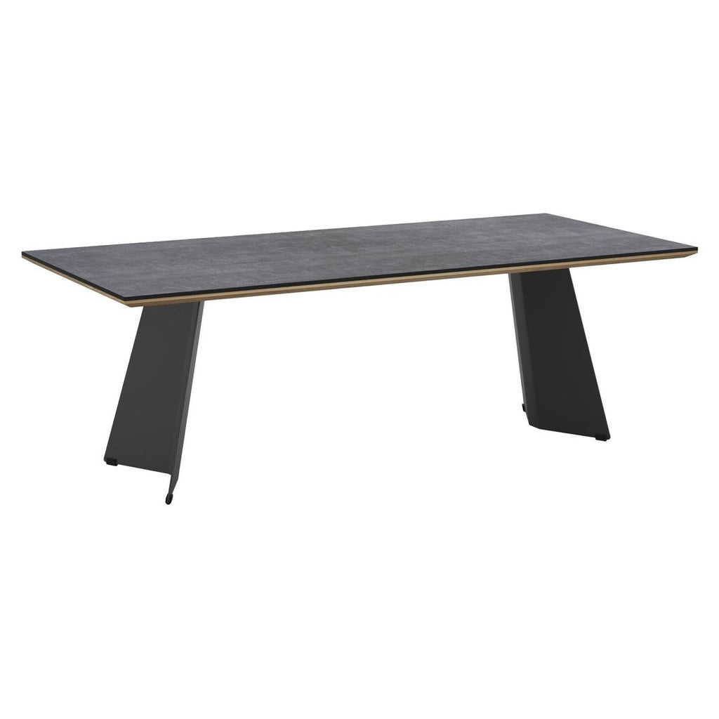 Hagebord Ajax 230x100 cm stål-teak-HPL forside