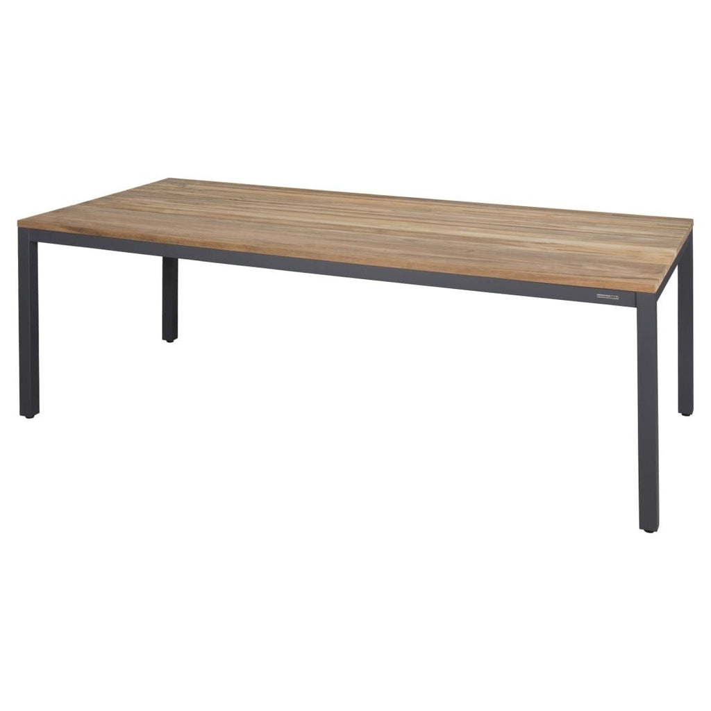 Hagebord Alex 220x100 cm aluminium/resirkulert teak forside