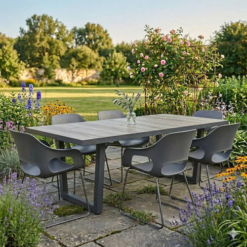 Hagebord Alice aluminium/keramikk 200x100 cm bakside