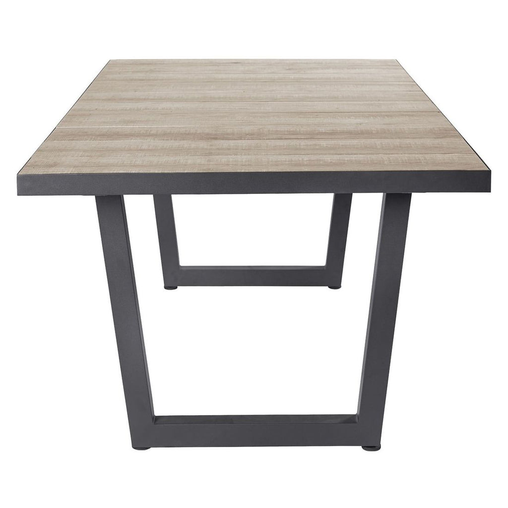 Hagebord Alice aluminium/keramikk 200x100 cm montert på terrasse