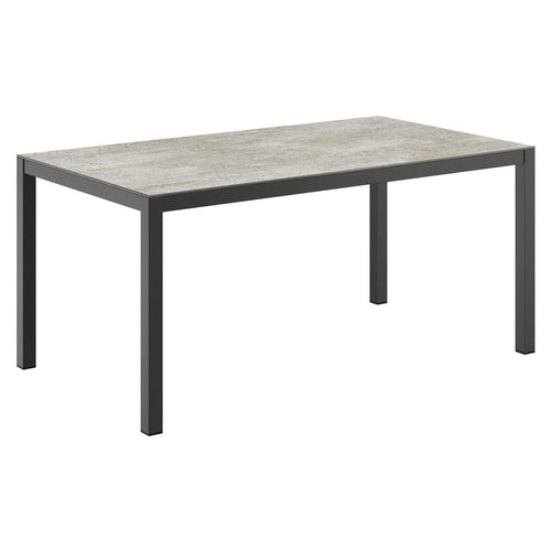 Hagebord aluminium/Dekton 160x90 cm antrasitt - OUTLIV forfra
