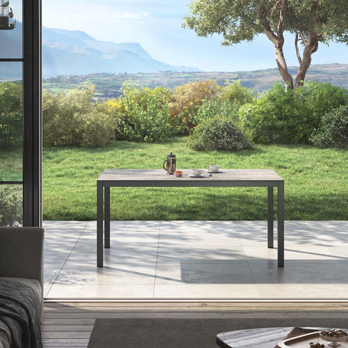Hagebord aluminium/Dekton 160x90 cm antrasitt - OUTLIV bakside
