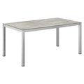 Hagebord aluminium/Dekton 160x90 cm sølv - OUTLIV forfra