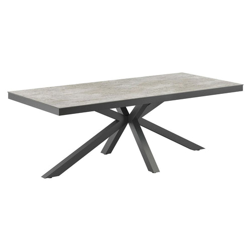 Hagebord aluminium/Dekton 220x100 cm antrasitt - OUTLIV forfra