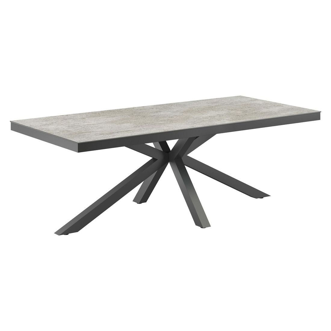 Hagebord aluminium/Dekton 220x100 cm antrasitt - OUTLIV forfra